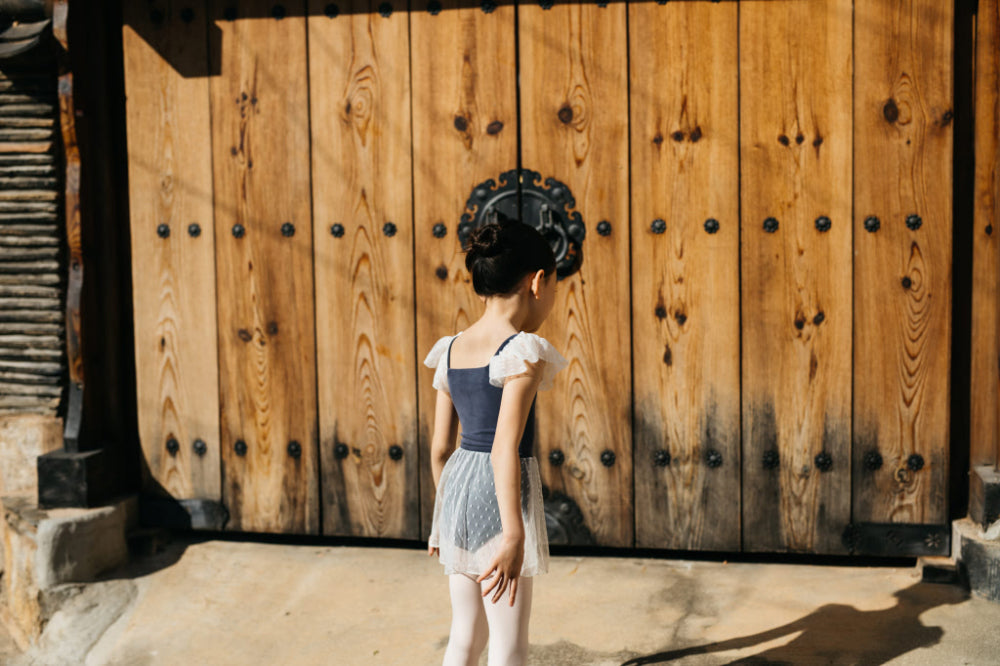 Girls Navy Ballet Onesies Set
