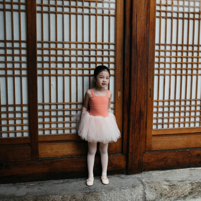 Girls Peach Ballet Onesies