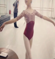 Girls Bordeaux Embroidered Ballet Onesies