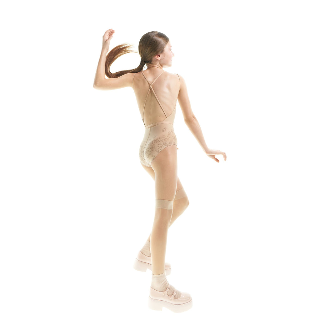 Girls Beige Printed Ballet Onesies(J231LE33VL/latte)