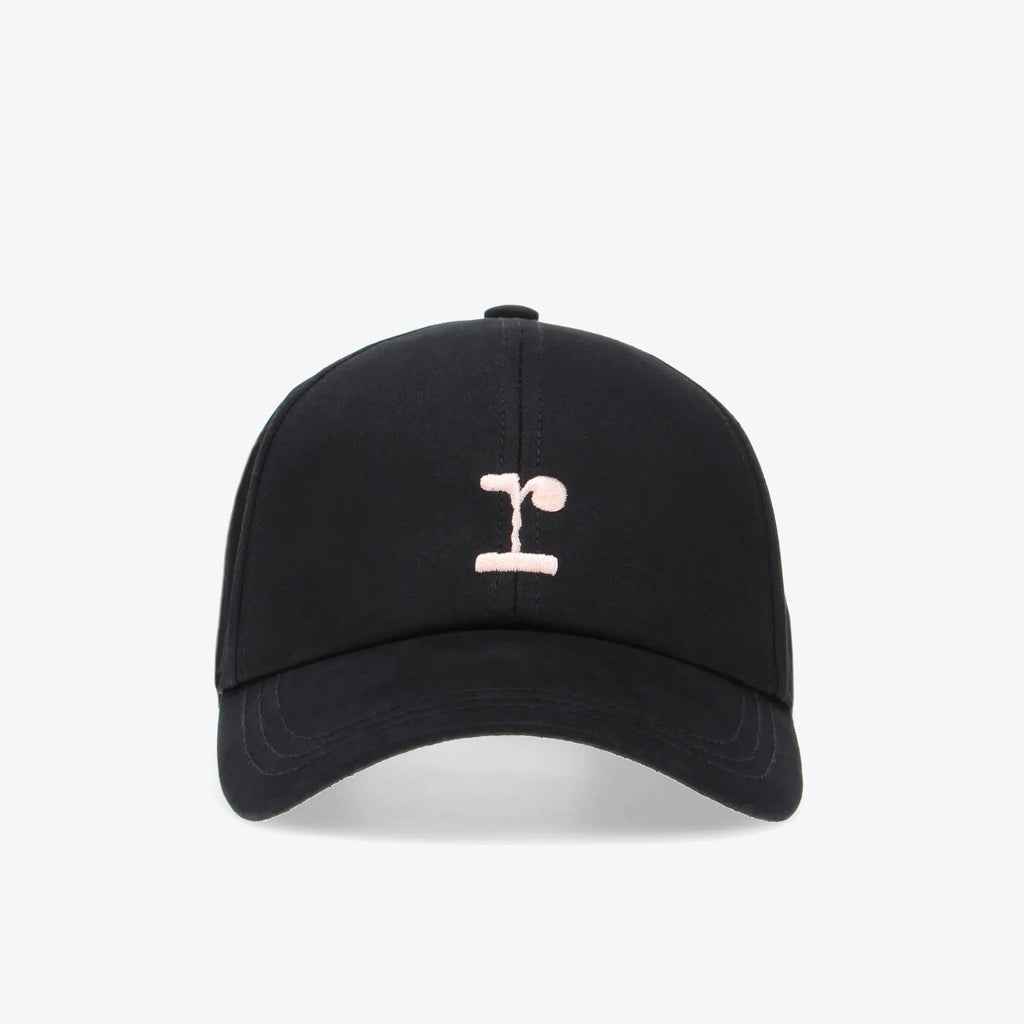 Women Black Embroidered Logo Cap
