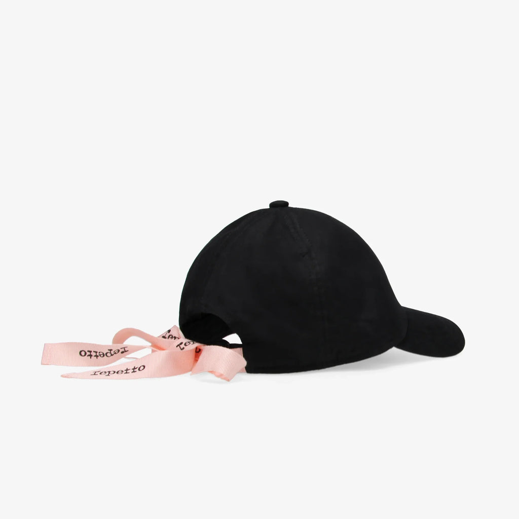 Women Black Embroidered Logo Cap