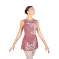 Women Pink Embroidered Ballet Skirt(Léonie/105 Wild Rose/Ivory)
