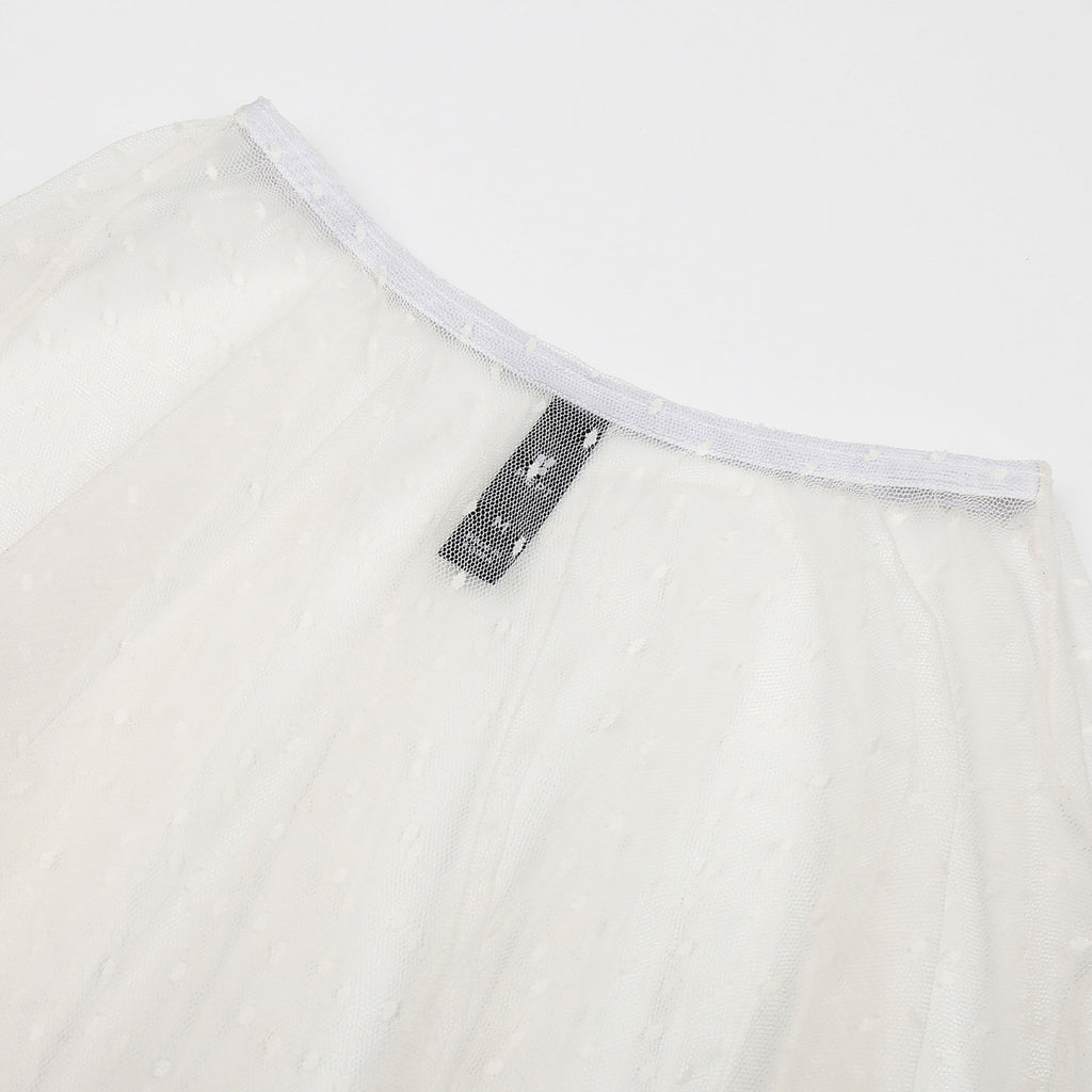 Girls White Dots Ballet Skirt