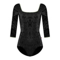 Women Black "Marieke/CV-Black/T-Pistachio/3Q Sleeves" Ballet Onesies