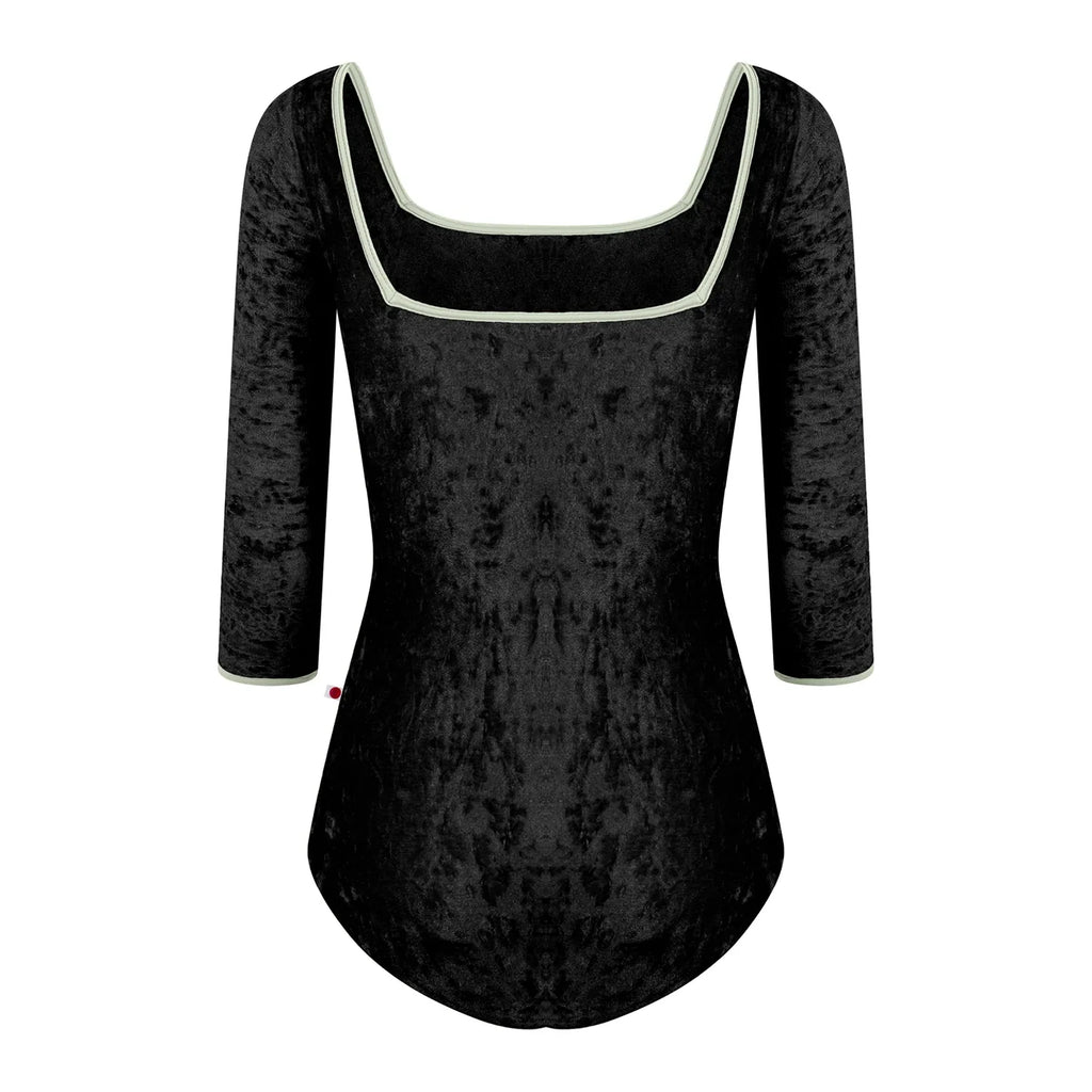 Women Black "Marieke/CV-Black/T-Pistachio/3Q Sleeves" Ballet Onesies