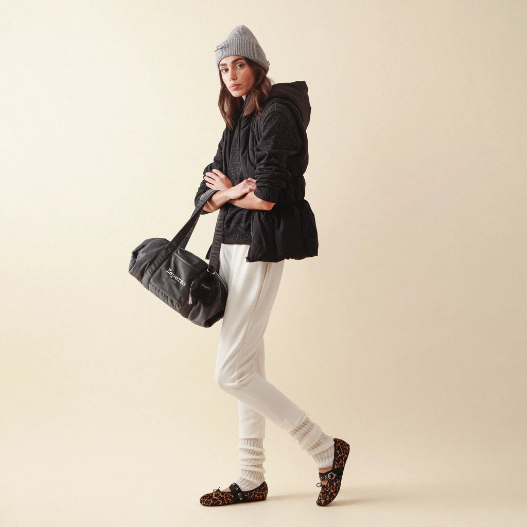 Women Grey Ballet Bag(M:H18 x W35 x D22 cm)
