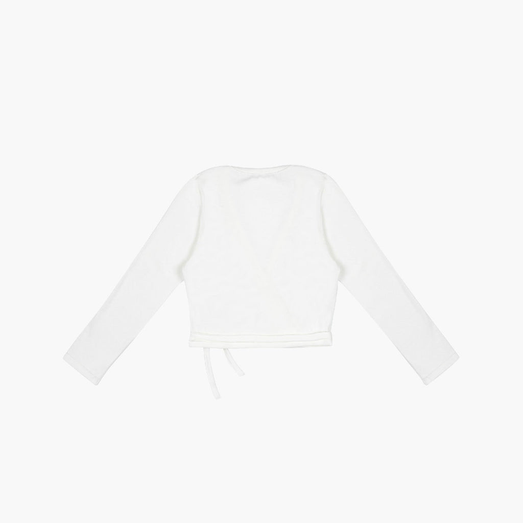 Girls White Ballet Wrap Cardigan
