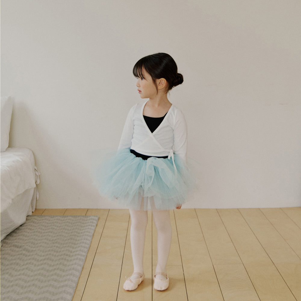 Girls White Ballet Wrap Cardigan