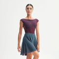 Women Blue & Wine Red "SOGNO" Reversible Ballet Skirt(CA26026-1/G14+G18+L14)