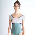 Girls Ice Green Embroidered Ballet Onesies