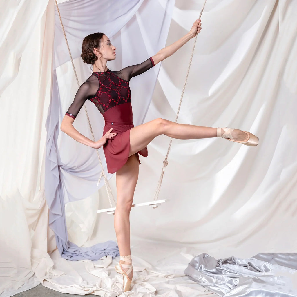 Women Red "SELENE" Ballet Onesies(CD26120-4/L75+L75+TRD05+TP11+L13+L75)