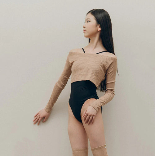 Girls Beige Ballet Top(Chai - Kids Vika Top)