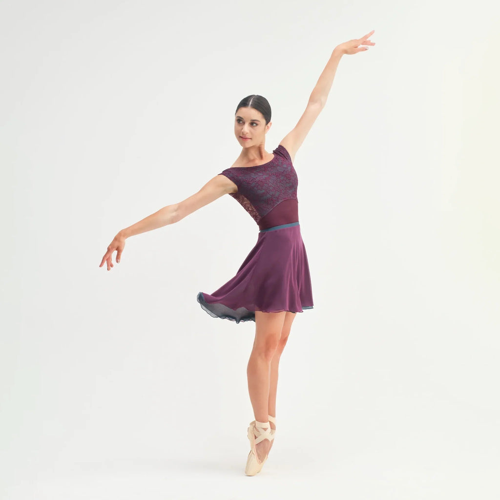 Women Blue & Wine Red "SOGNO" Reversible Ballet Skirt(CA26026-1/G14+G18+L14)