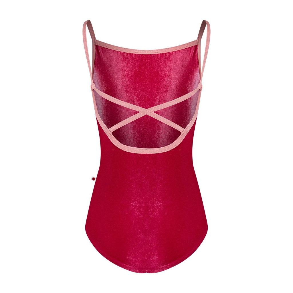 Girls Fuschia Velvet Ballet Onesies