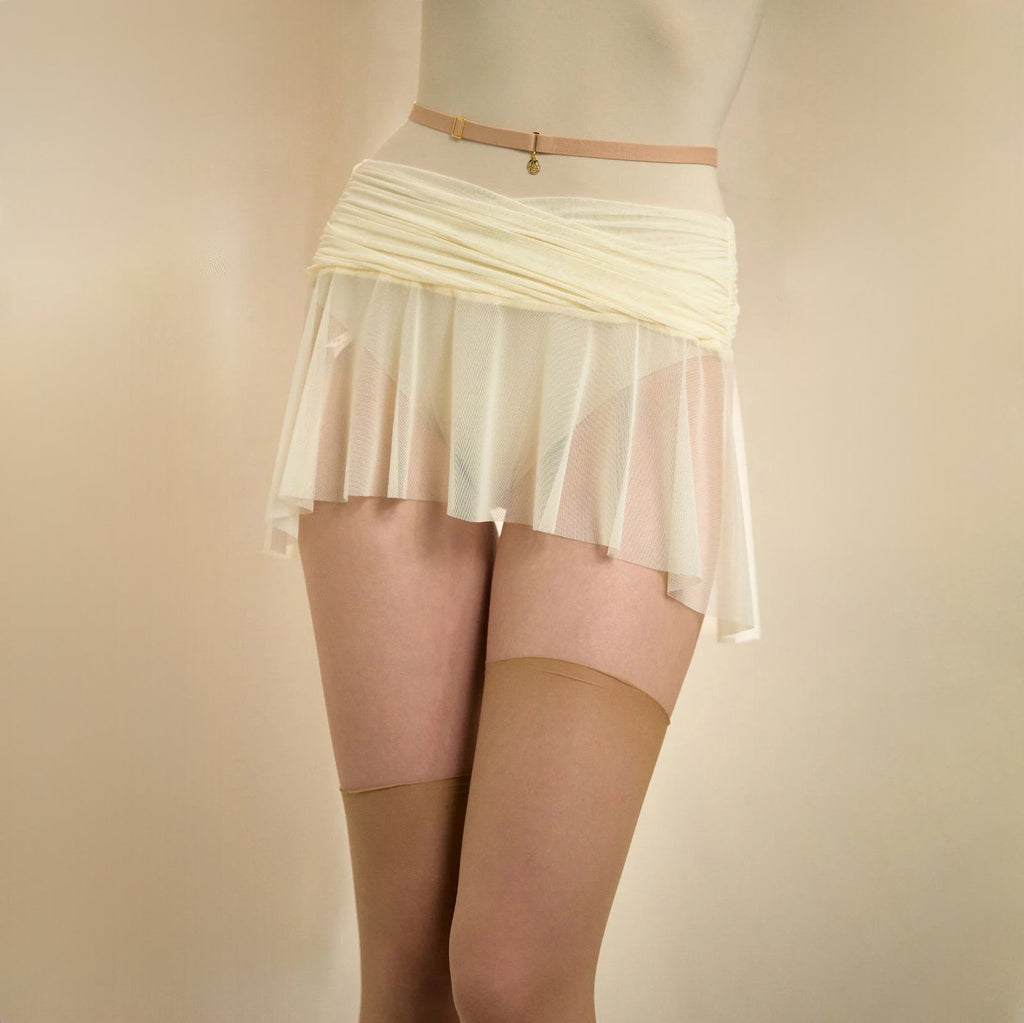 Women White "GRÈS" Ballet Tulle Skirt(253SK63DO/edelweiss)