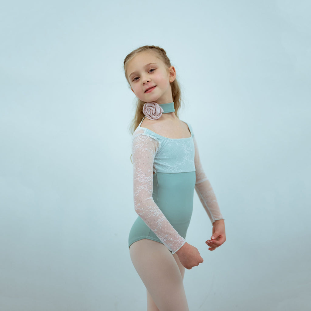 Girls Teal Long Sleeves Ballet Onesies(2343/Teal)