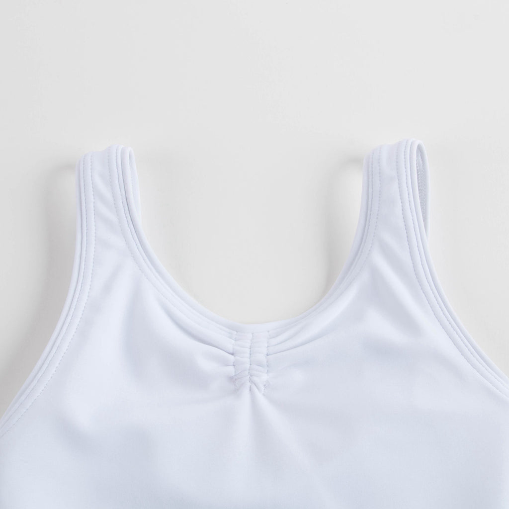 Girls White Ruched Tunic