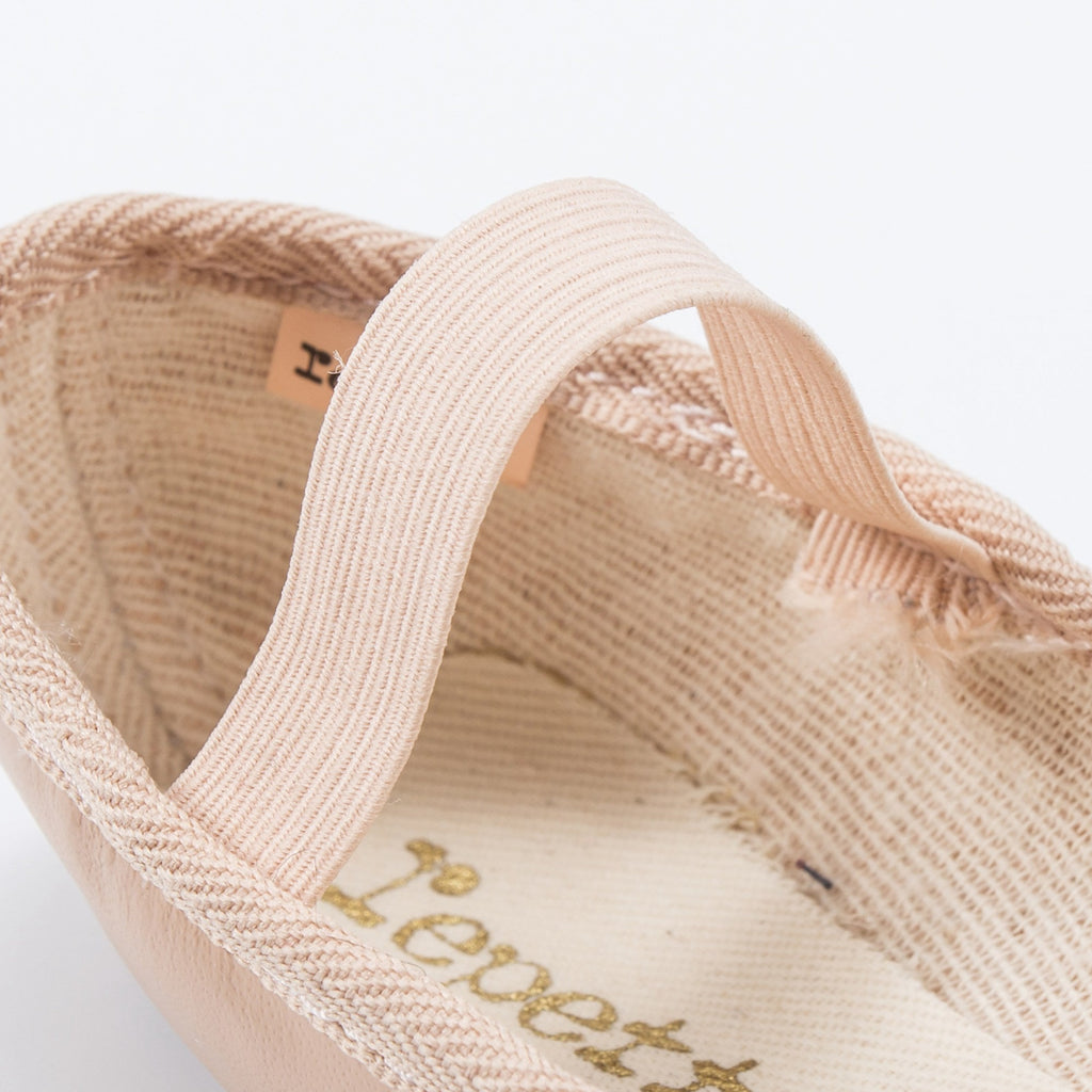 Girls Beige Leather Cowhide Shoes