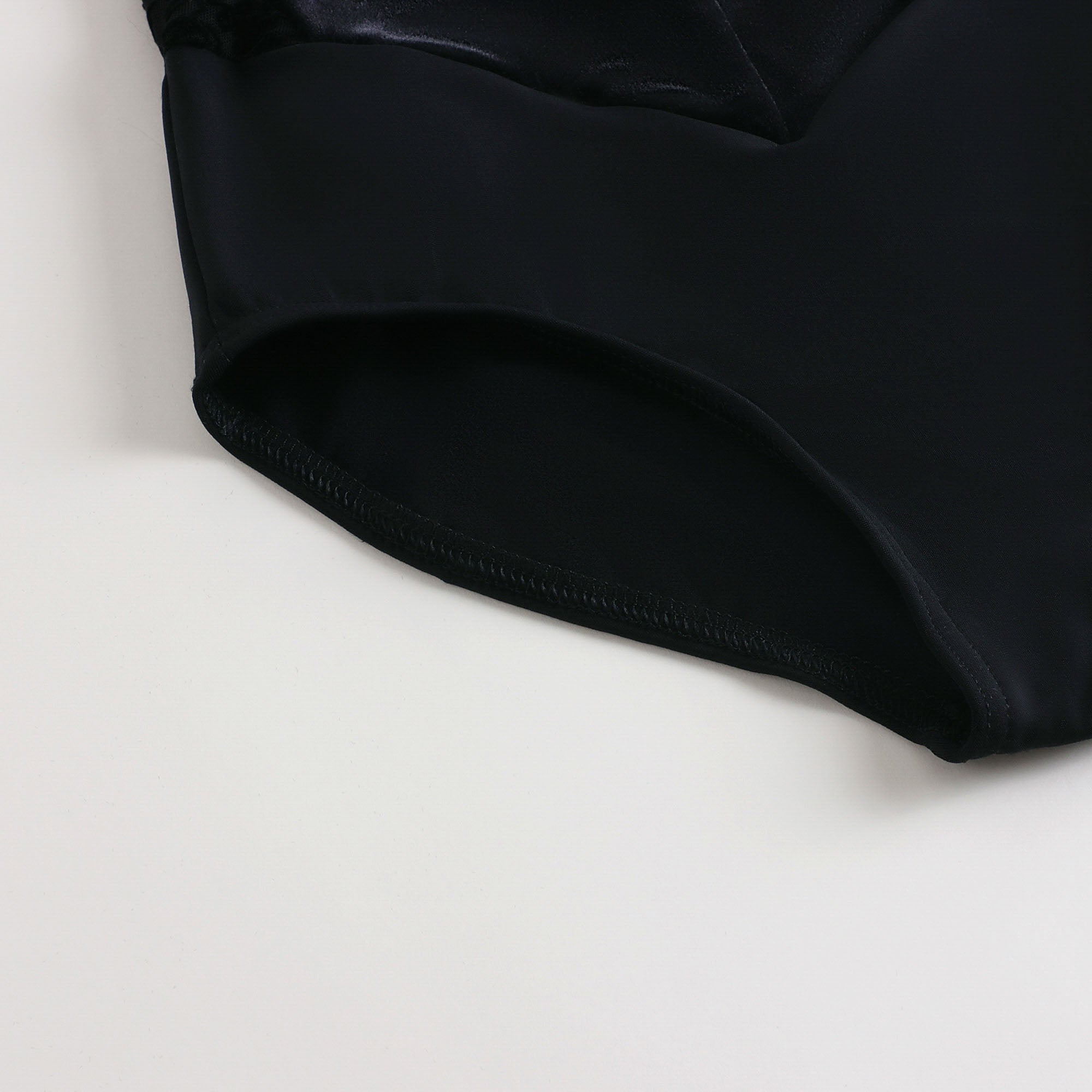 Women Black Velvet Ballet Onesies With Lining(DA4049MP/black)