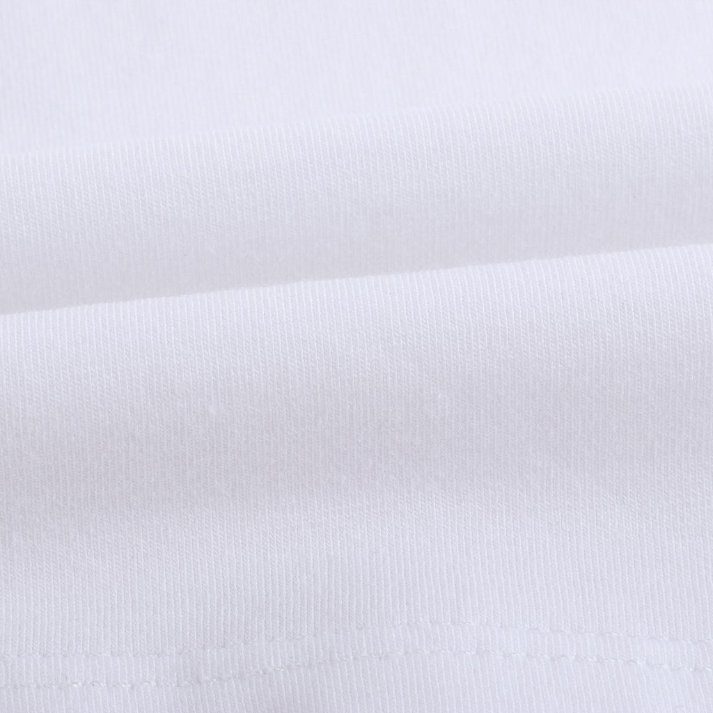Girls White Printed Cotton T-shirt