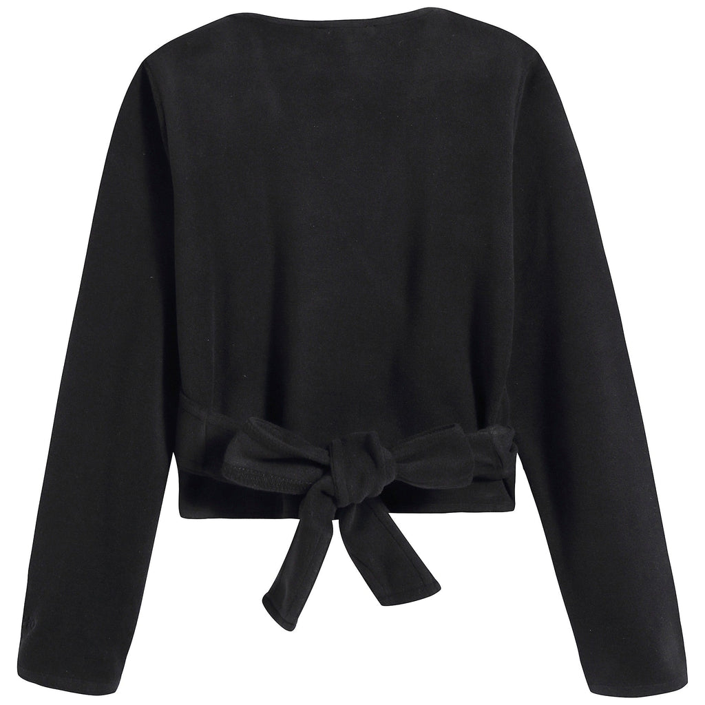 Girls Black V-neck Top