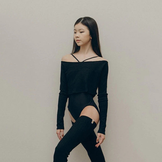 Girls Black Ballet Top(Ink - Kids Vika Top)