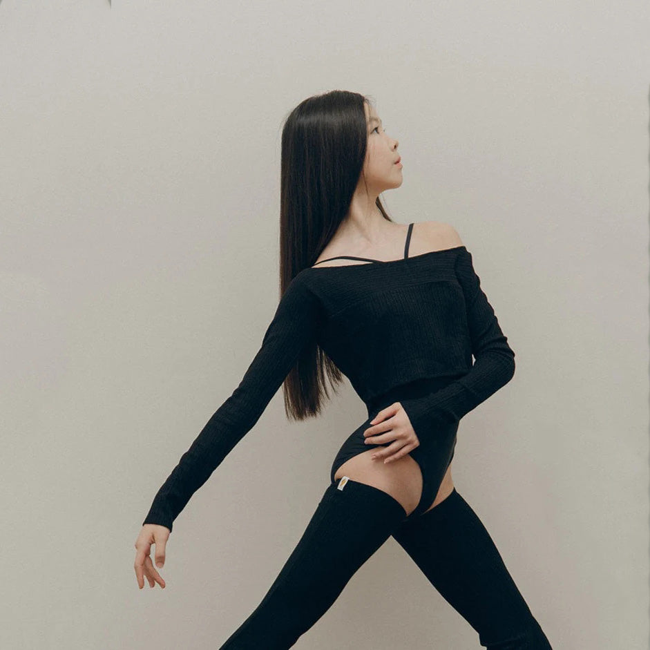 Girls Black Ballet Top(Ink - Kids Vika Top)