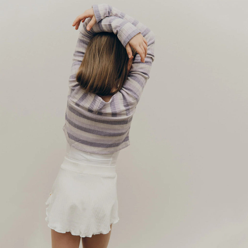 Girls Purple Stripes Ballet Top