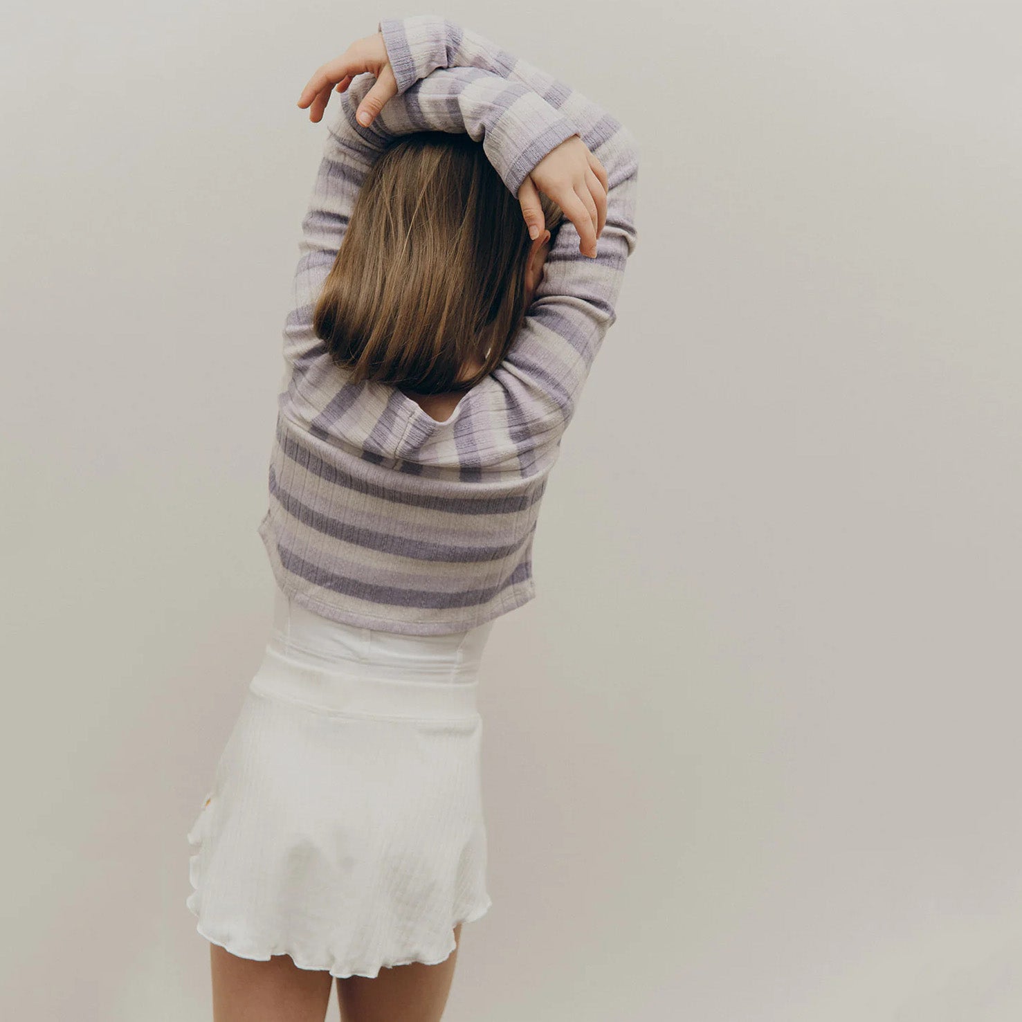 Girls Purple Stripes Ballet Top