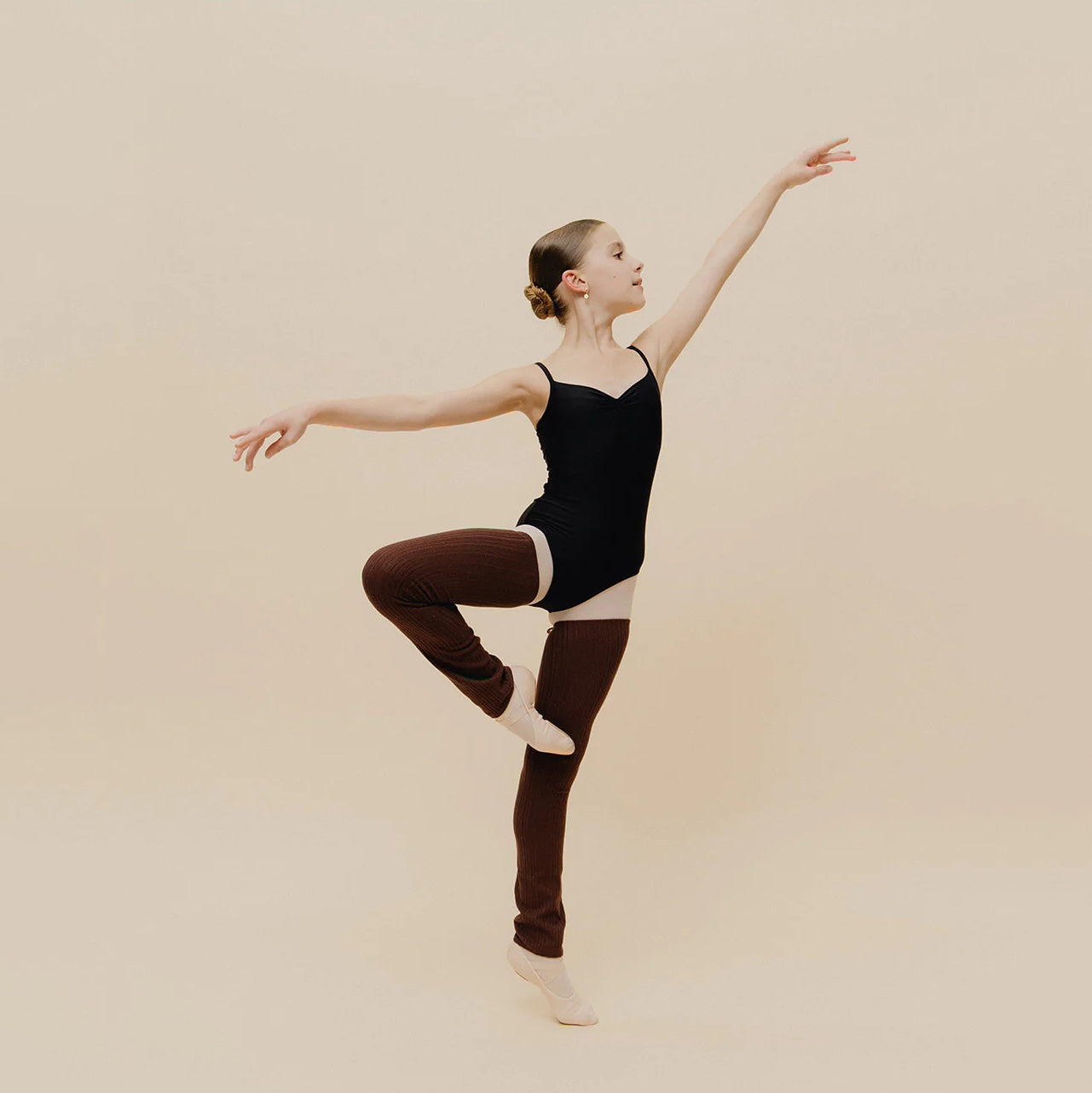 Boys & Girls Brown Ballet Leg Warmers(Mood - KIDS leg warmers)
