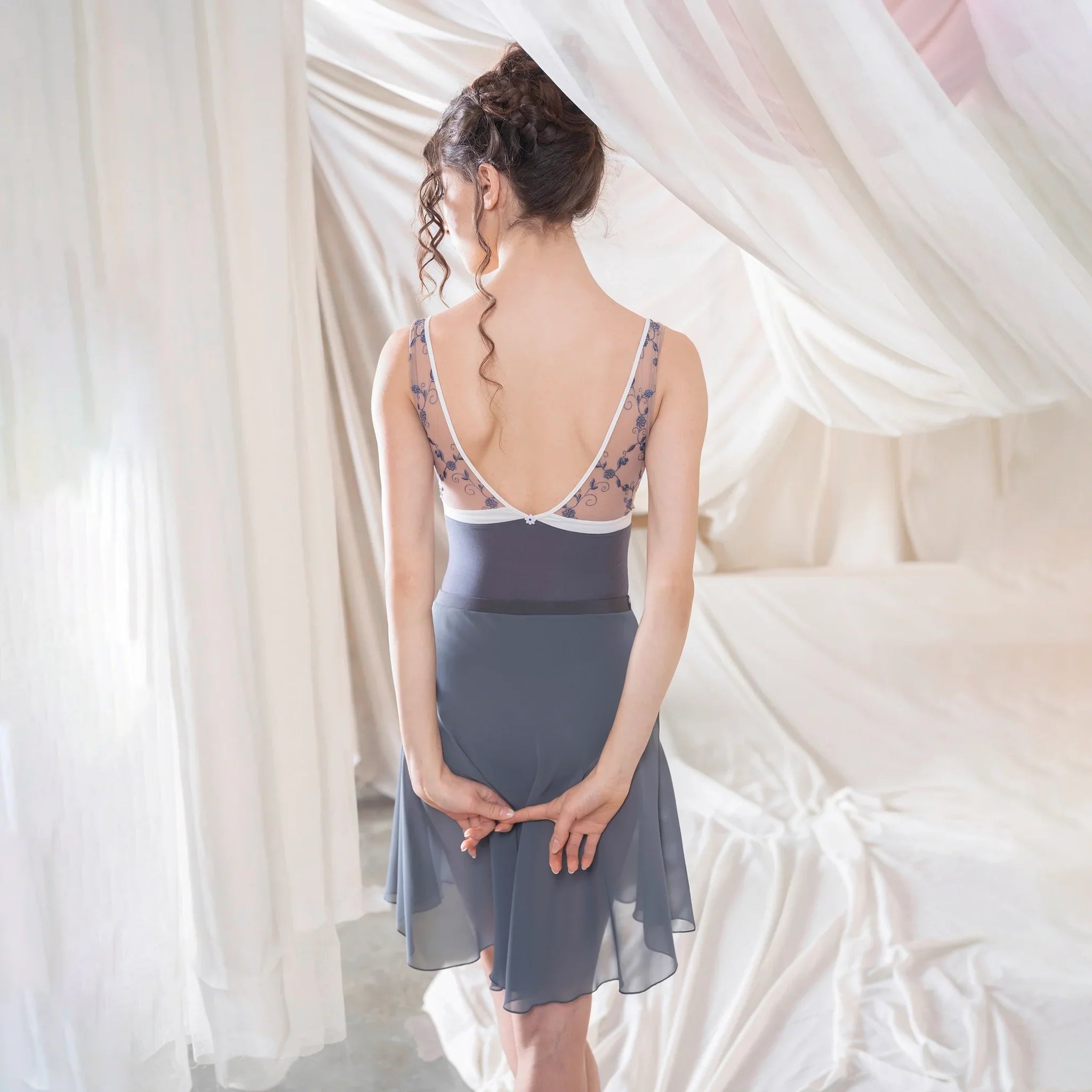 Women Grey Blue "Mai" Ballet Onesies(CD26114-3/L29S+L09+TRD61+L01R+TP14+L01R)