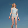 Women Sky Blue "RUCHED DOLL" Ballet Onesies(251LE70VD/sky blue)