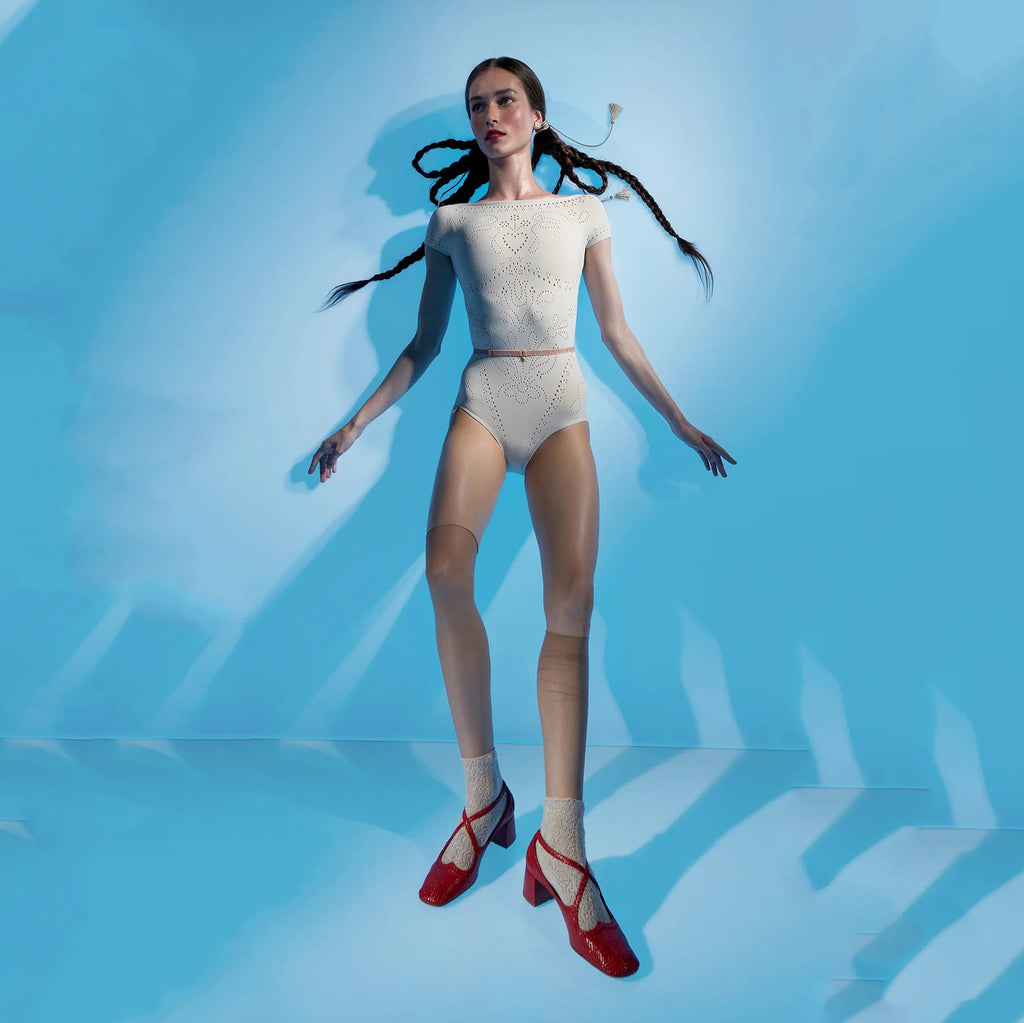 Women White Hollow Ballet Onesies