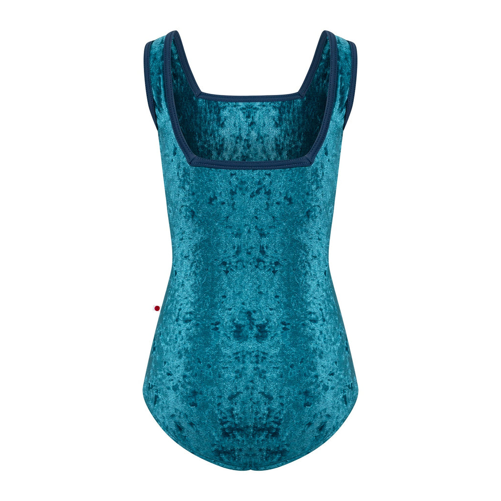 Girls Blue Velvet Ballet Onesies