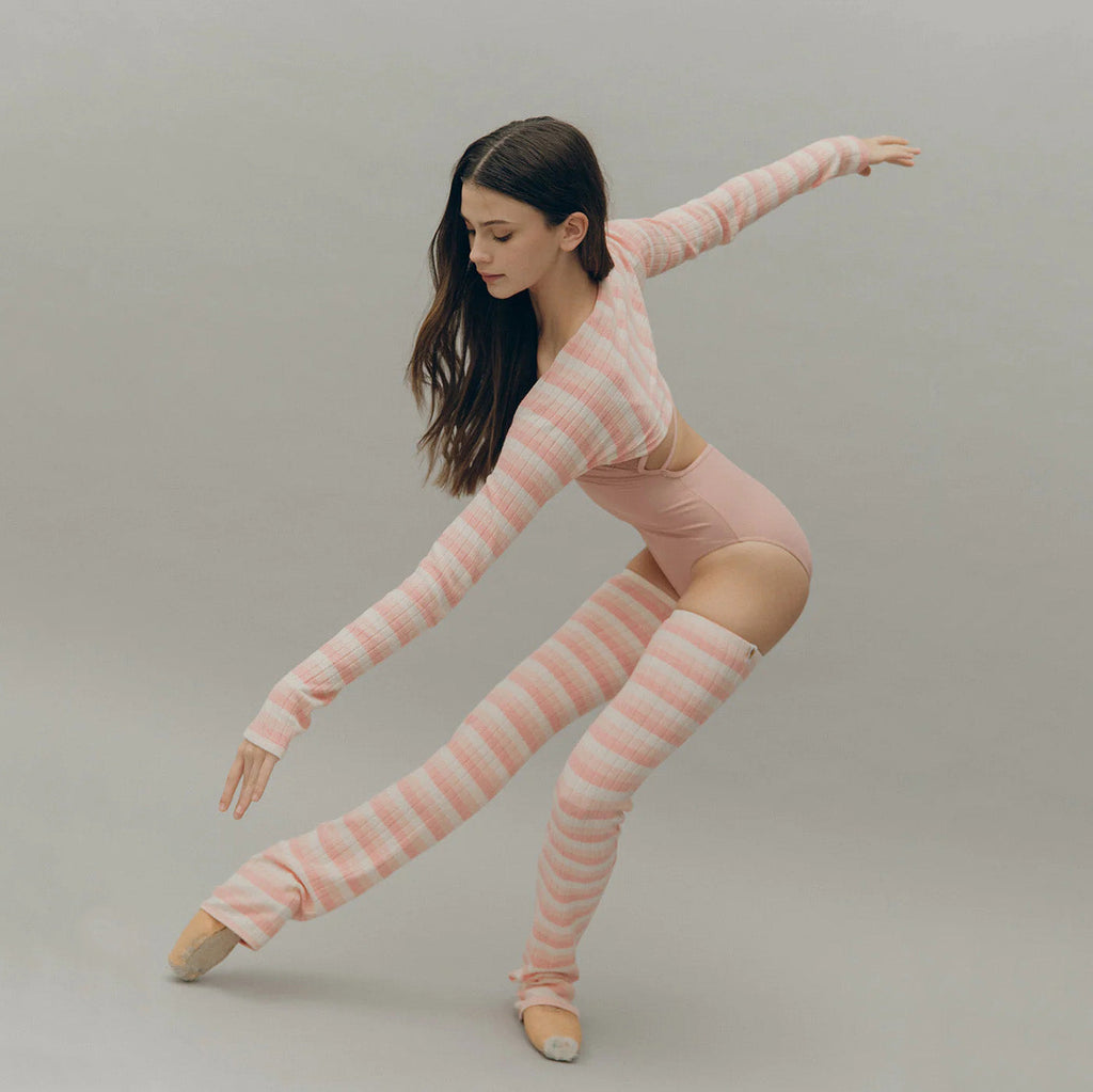 Boys & Girls Pink Stripes Ballet Warm Up Socks