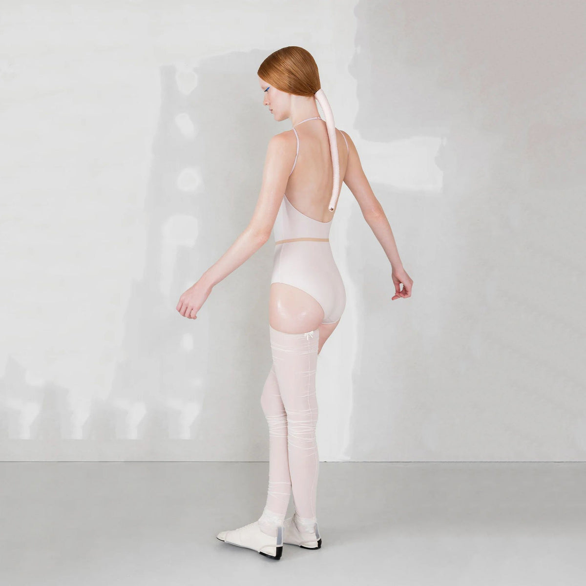 Girls Pearl Blush "JUNIOR TEARDROP BOW" Ballet Onesies(J252LE07VL/pearl blush)