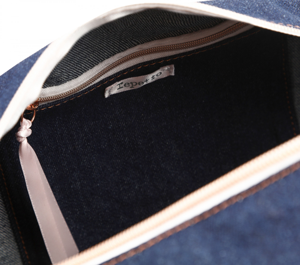 Girls Navy Denim Ballet Bag