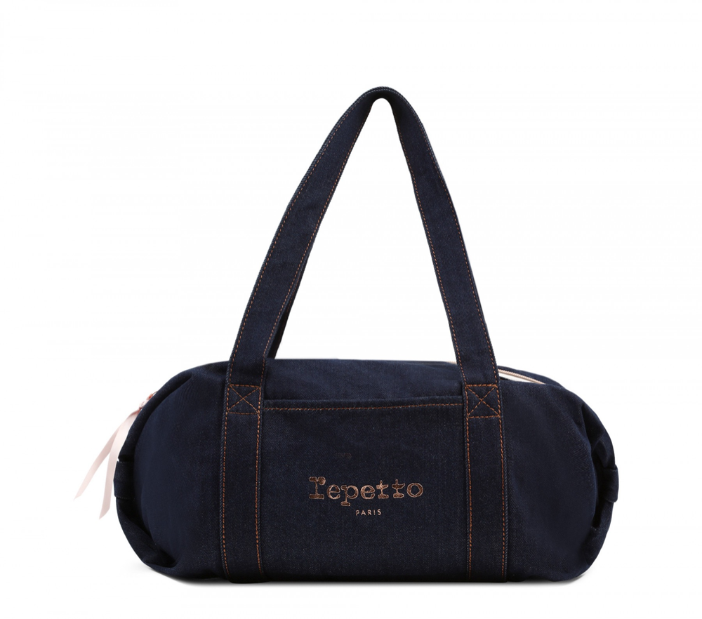 Girls Navy Denim Ballet Bag