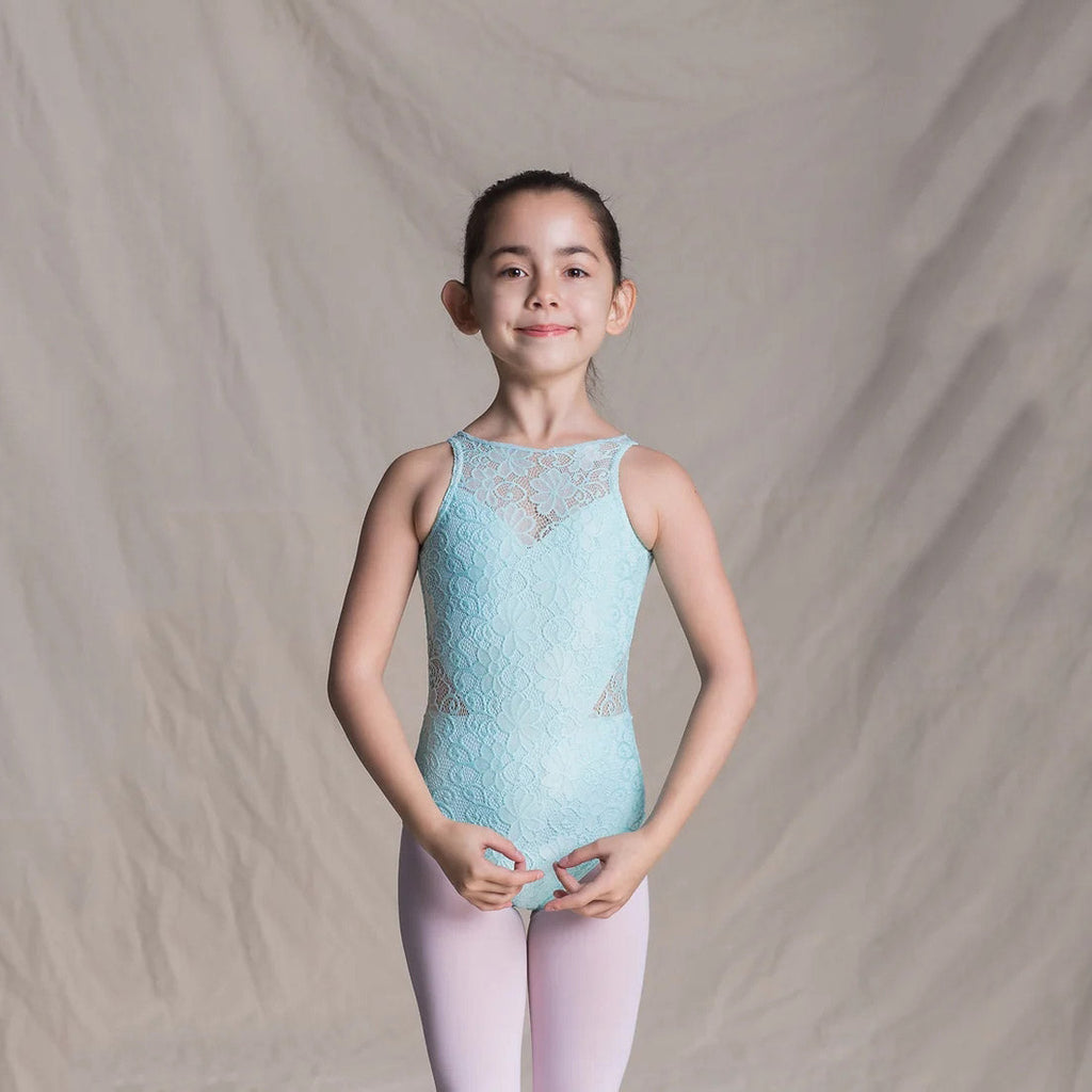 Girls Light Blue Lace Ballet Onesies(C1719/Blue)