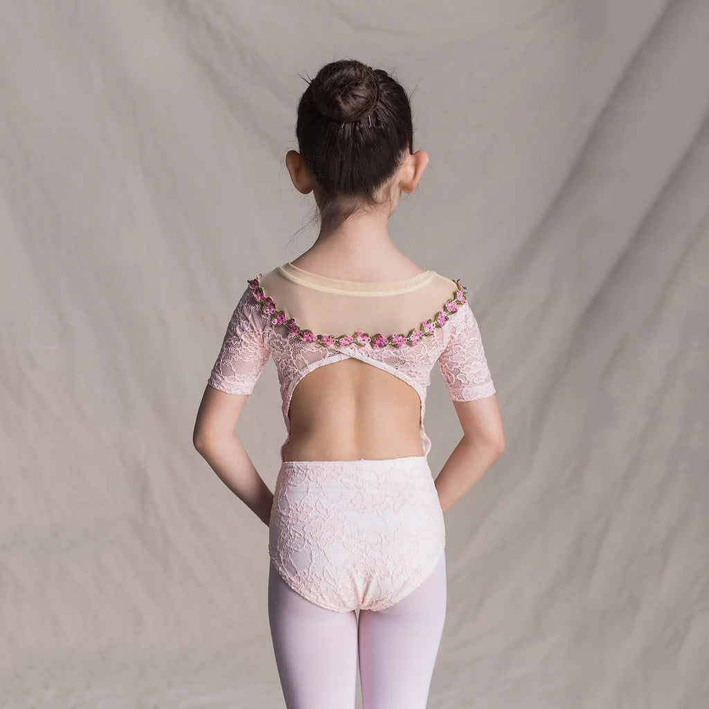Girls Pink Lace Ballet Onesies(1507/Pink)