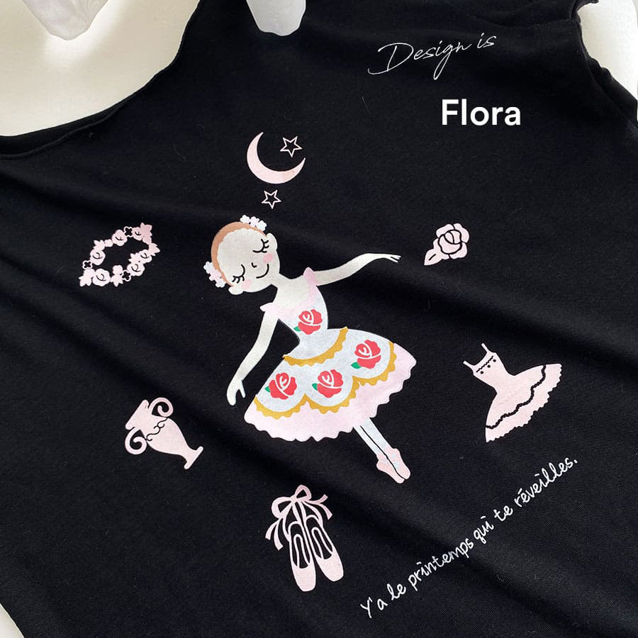 Girls Black"abby-w19/Flora Black"Ballet T-Shirt