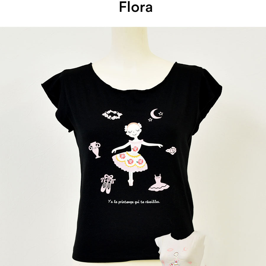 Girls Black"abby-w19/Flora Black"Ballet T-Shirt