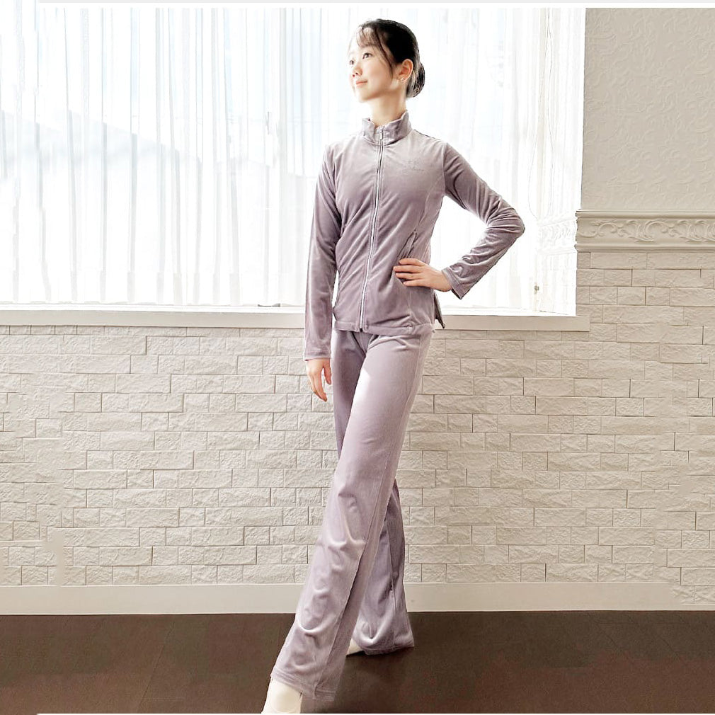 Girls Purple Grey Velvet"abby-w21/purple Gray"Ballet Set