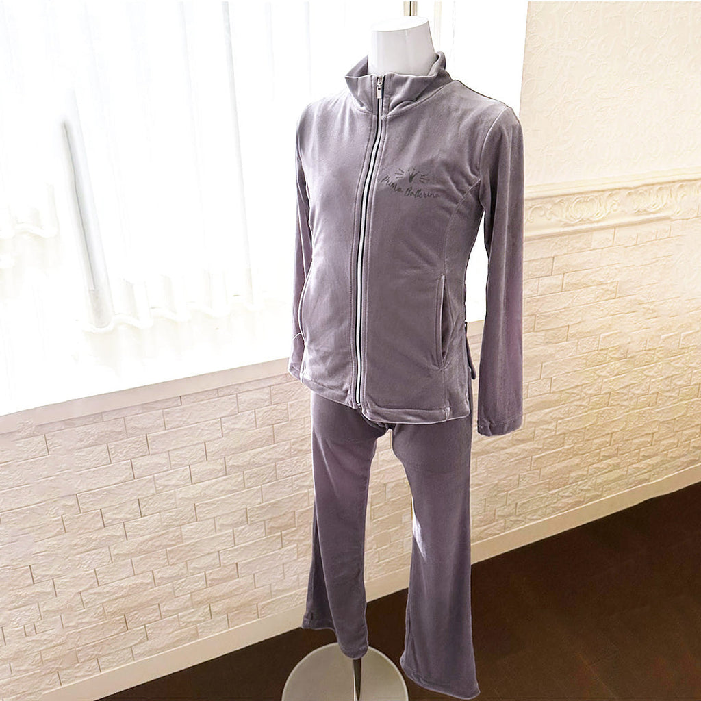 Girls Purple Grey Velvet"abby-w21/purple Gray"Ballet Set