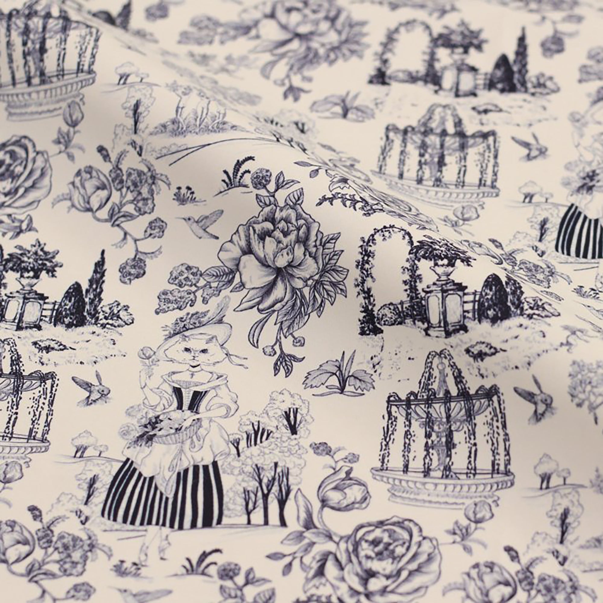 Girls Beige "Toile de Jouy" Ballet Onesies