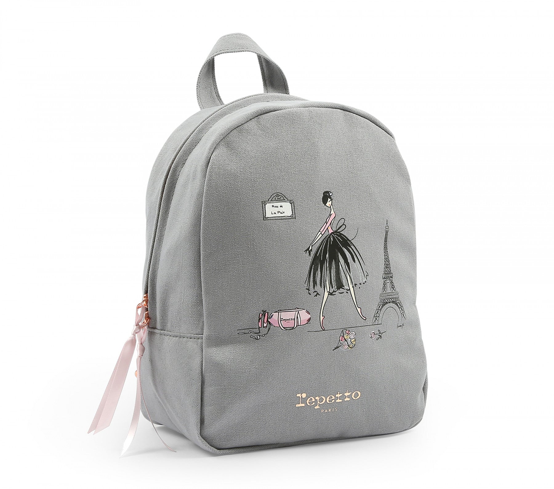 Girls Grey Printed Backpack