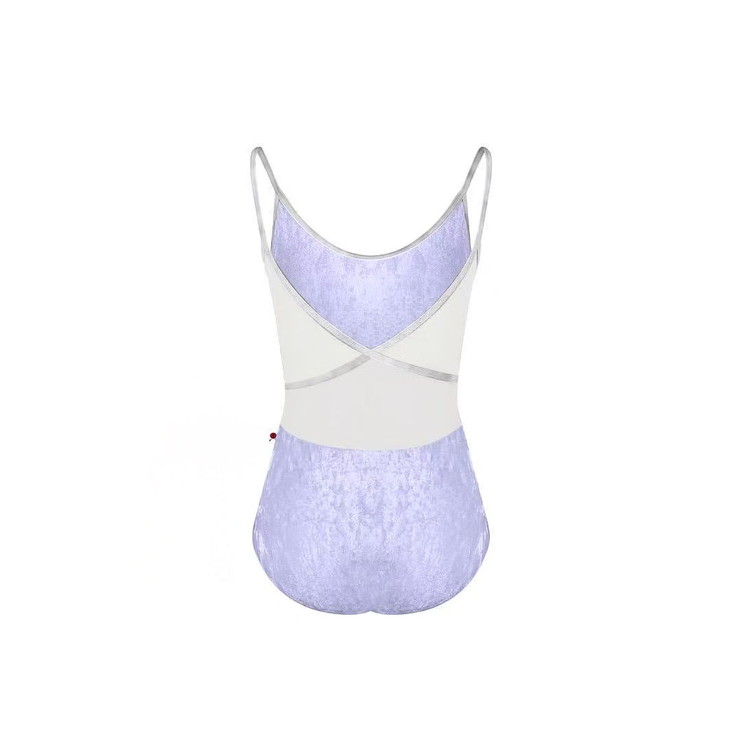 Women Purple "Fiona/CV-Angelic/CV-Silver/Mesh-White" Ballet Onesies(No Lining)