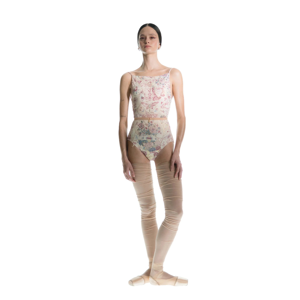Women Multicolor "KINTSUGI" Ballet Onesies(261LE04VL/multicolor burgundy)