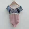 Girls Pink "ISIDE" Embroidered Ballet Onesies(KC17088-C24/L09+L09+TRD28+L01)